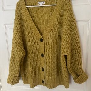 Ava & Viv Mustard Knit Cardigan